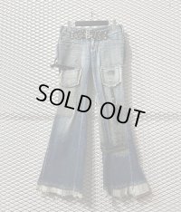 Lois - Bondage Design Flared Denim Pants