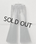 TORNADO MART - Bleach Flare Denim Pants (Black)