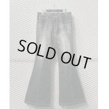 TORNADO MART - Bleach Flare Denim Pants (Black)