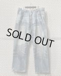 aka demiks - Stitch Work Wide Denim Pants