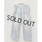 aka demiks - Stitch Work Wide Denim Pants