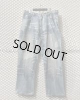 aka demiks - Stitch Work Wide Denim Pants