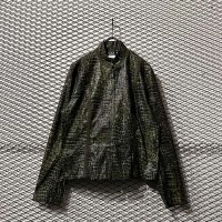 Used - Python Pattern Fake Leather Jacket (Khaki)