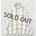PHENOMENON - Block Check Over Hooded Flannel Shirt (XXL)