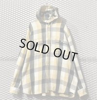 PHENOMENON - Block Check Over Hooded Flannel Shirt (XXL)