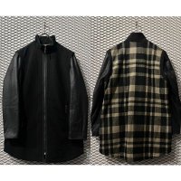 UPCOUNTRY - Different Material Switching Zip-up Long Jacket