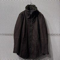 EMPORIO ARMANI - Calf Leather Highneck Long Jacket
