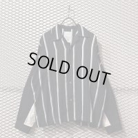 SHAREEF - Switching Striped Open Collar Shirt