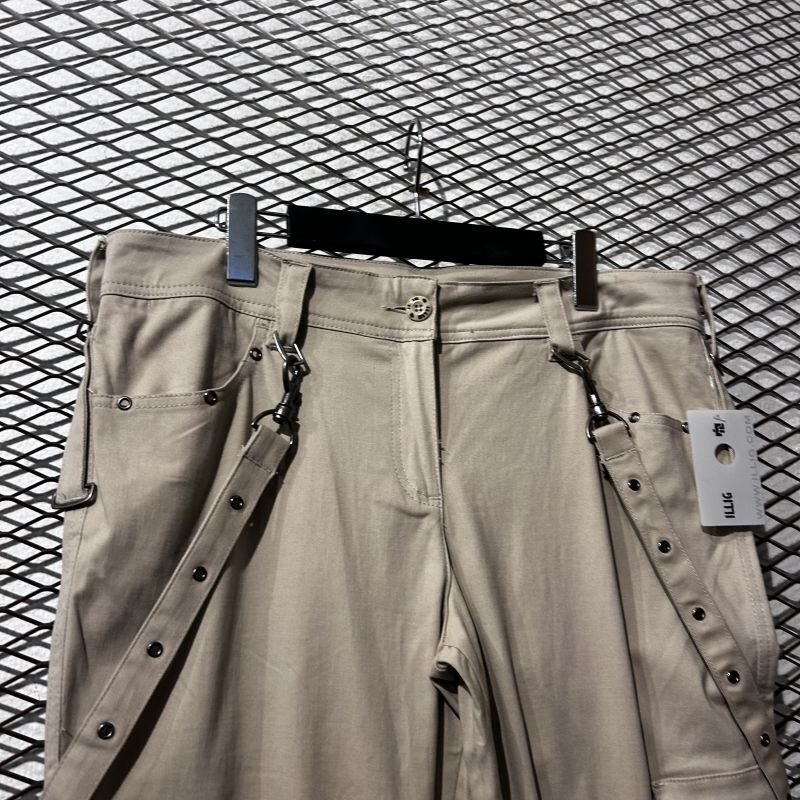 画像2: ILLIG - Suspender Design Flare Cargo Pants (XL)