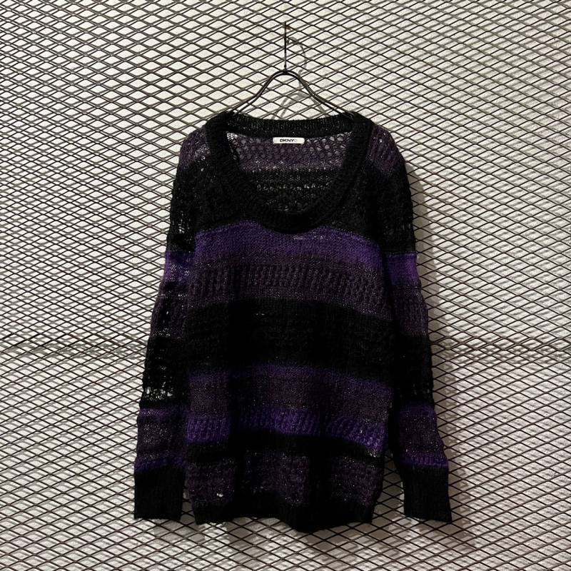 画像1: DKNY - Border Mohair Blend Knit