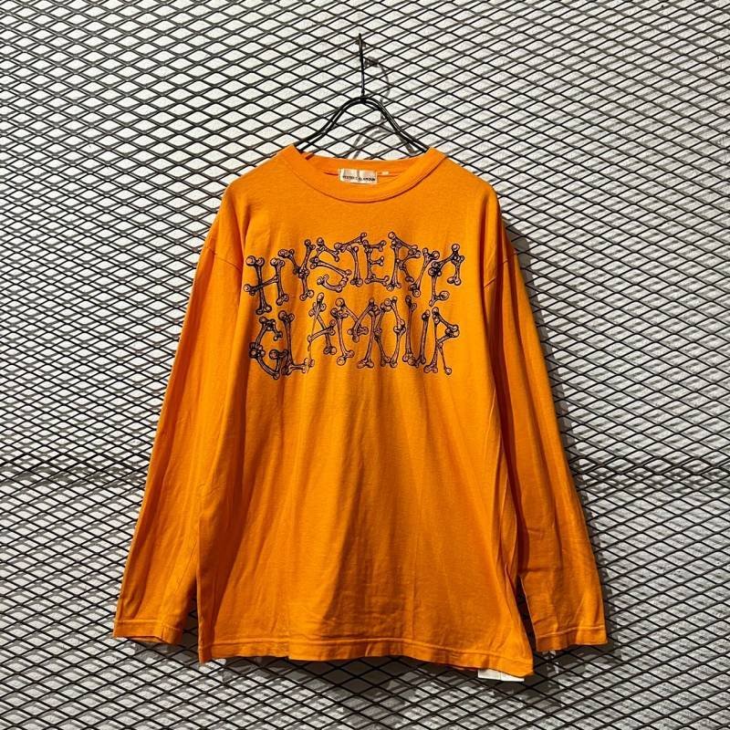 画像1: HYSTERIC GLAMOUR - 90's Bone Logo L/S Tee