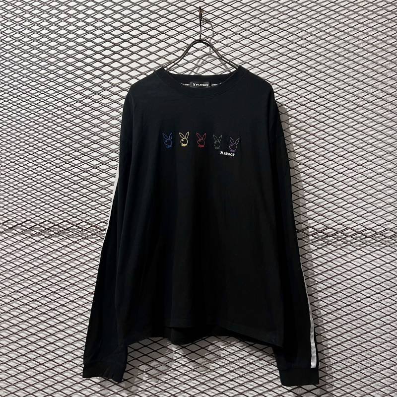 画像1: PLAY BOY - Multi Logo Embroidery L/S Tee