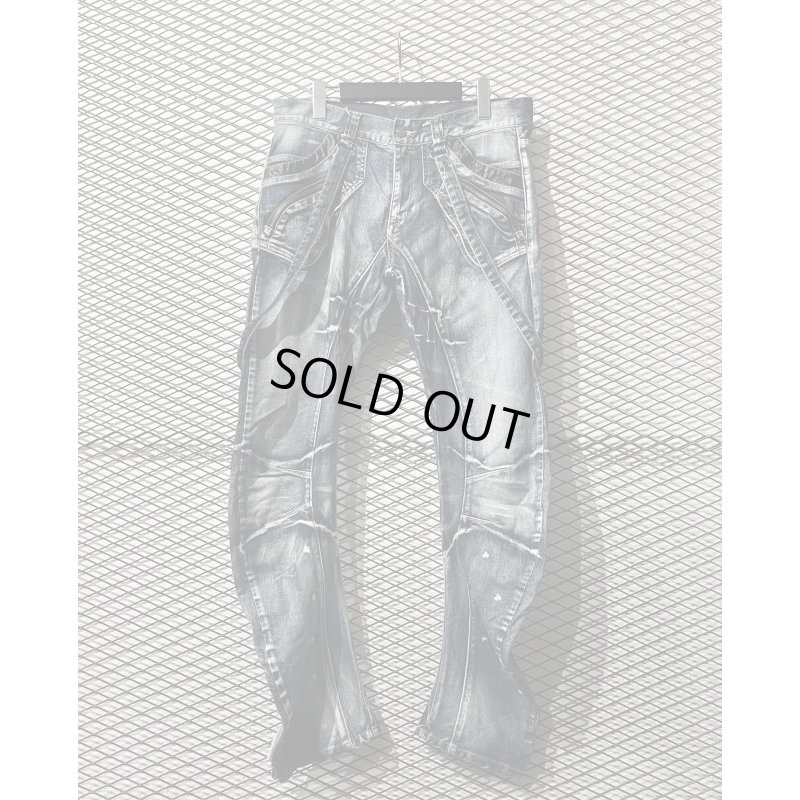 画像1: PPFM - 00's Bleach Banana Denim Pants