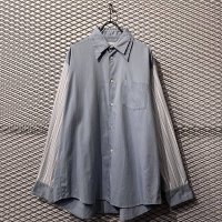 kudos - Sleeve Switching Striped Over Shirt