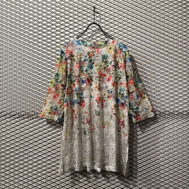 画像1: Used - Flower See-through Tops