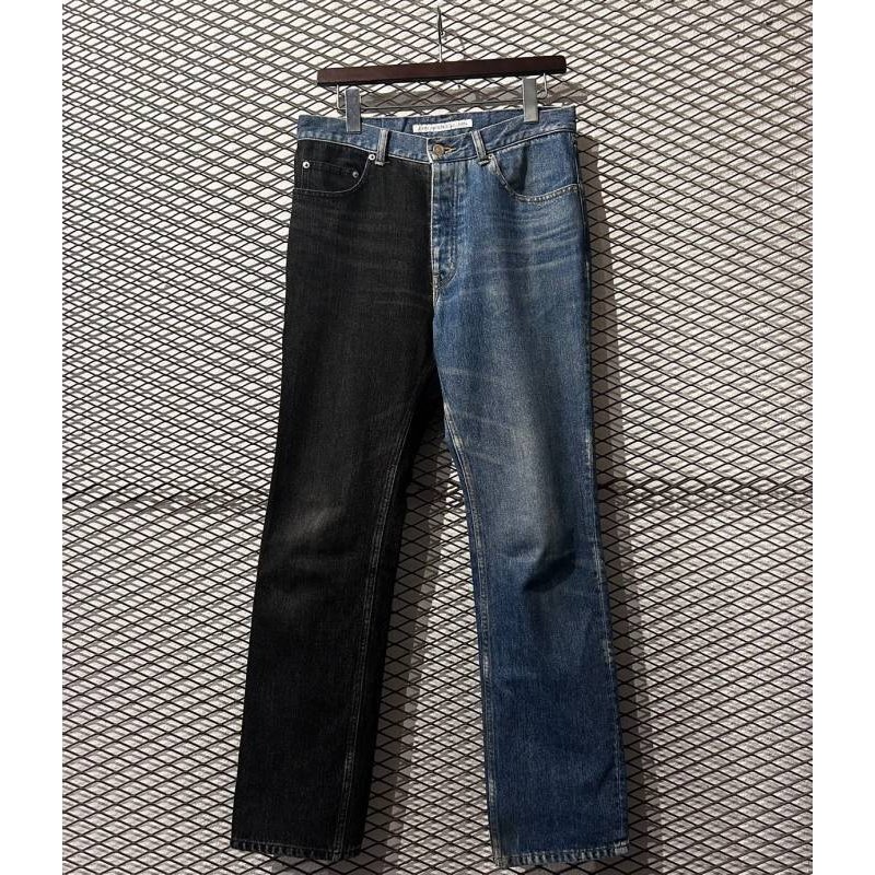 画像1: JOHN LAWRENCE SULLIVAN - Two-tone Switching Denim Pants