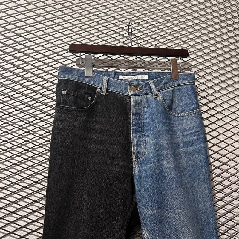 画像2: JOHN LAWRENCE SULLIVAN - Two-tone Switching Denim Pants