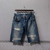 HYSTERIC GLAMOUR - Studded & Repaired Denim Shorts