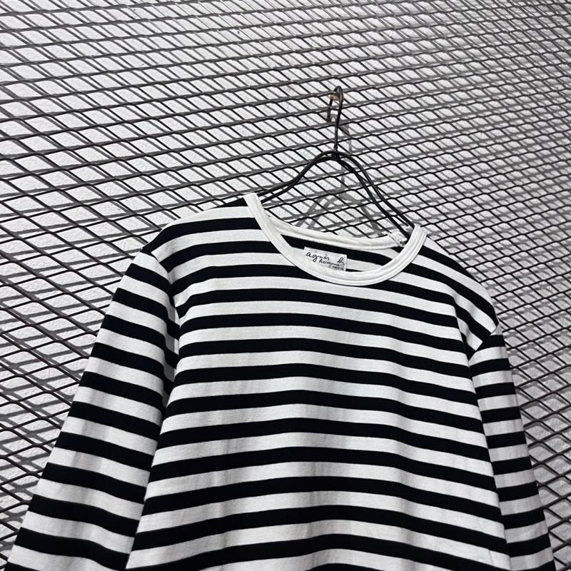 画像2: agnes b. - Border L/S Tee ( Black × White )