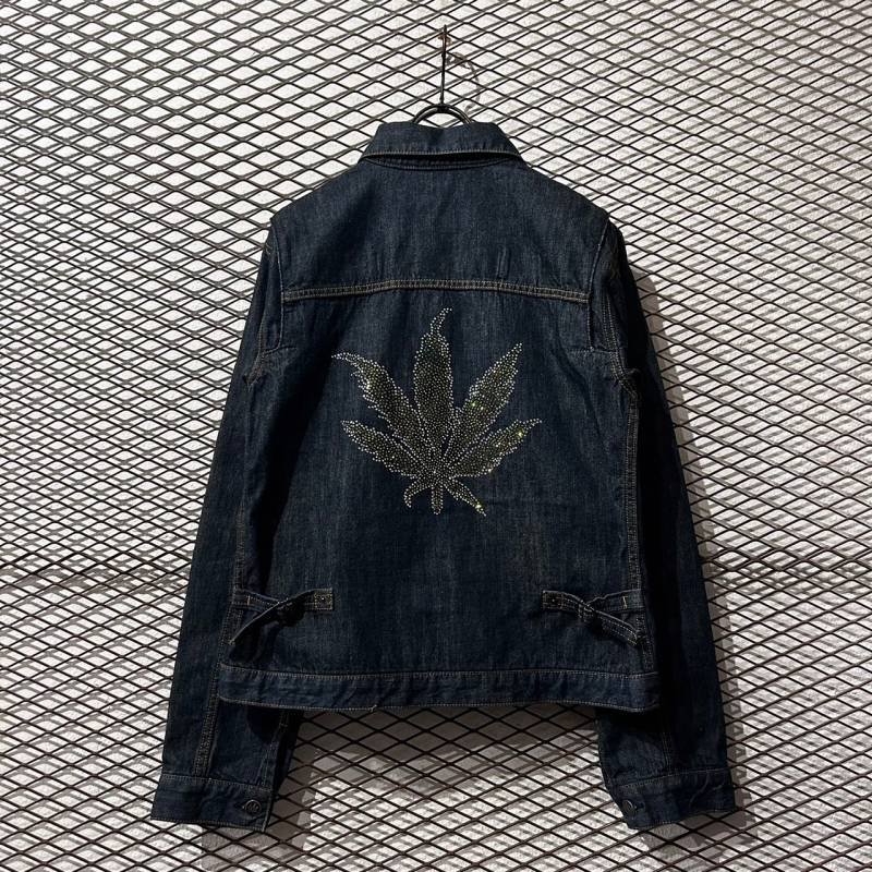 画像2: lucien pellat-finet - "Marijuana" Swarovski 2nd Denim Jacket