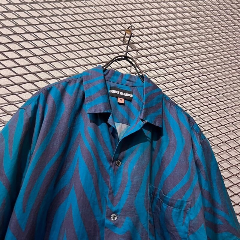 画像2: DOUBLE RAINBOUU - "Geometric Pattern" Rayon Open Collar Shirt