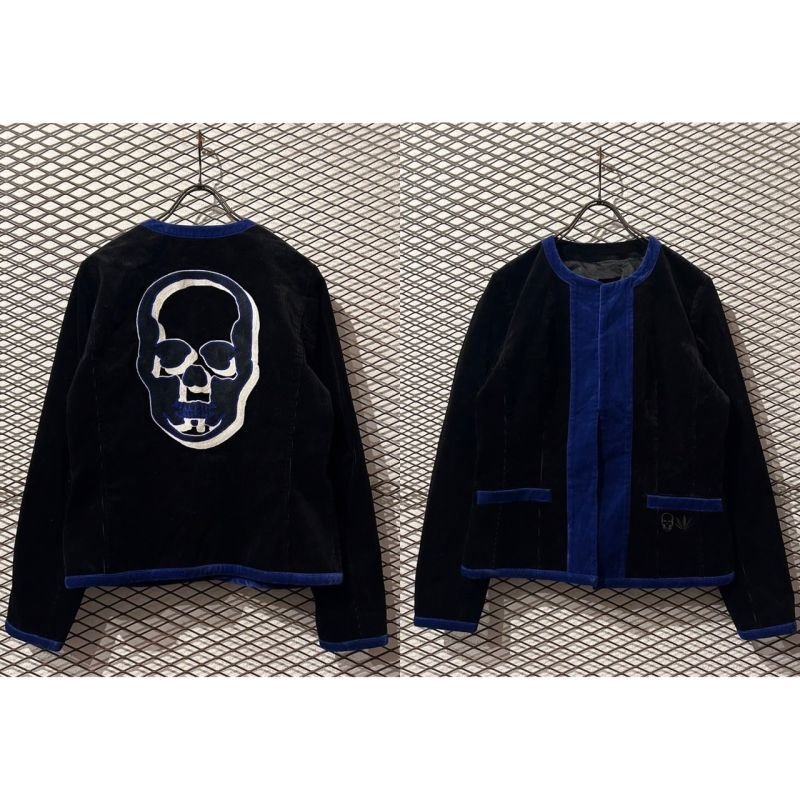 画像1: lucien pellat-finet - Skull Embroidered Corduroy Jacket