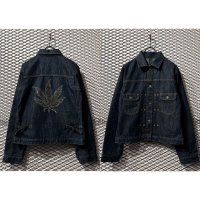 lucien pellat-finet - "Marijuana" Swarovski 2nd Denim Jacket