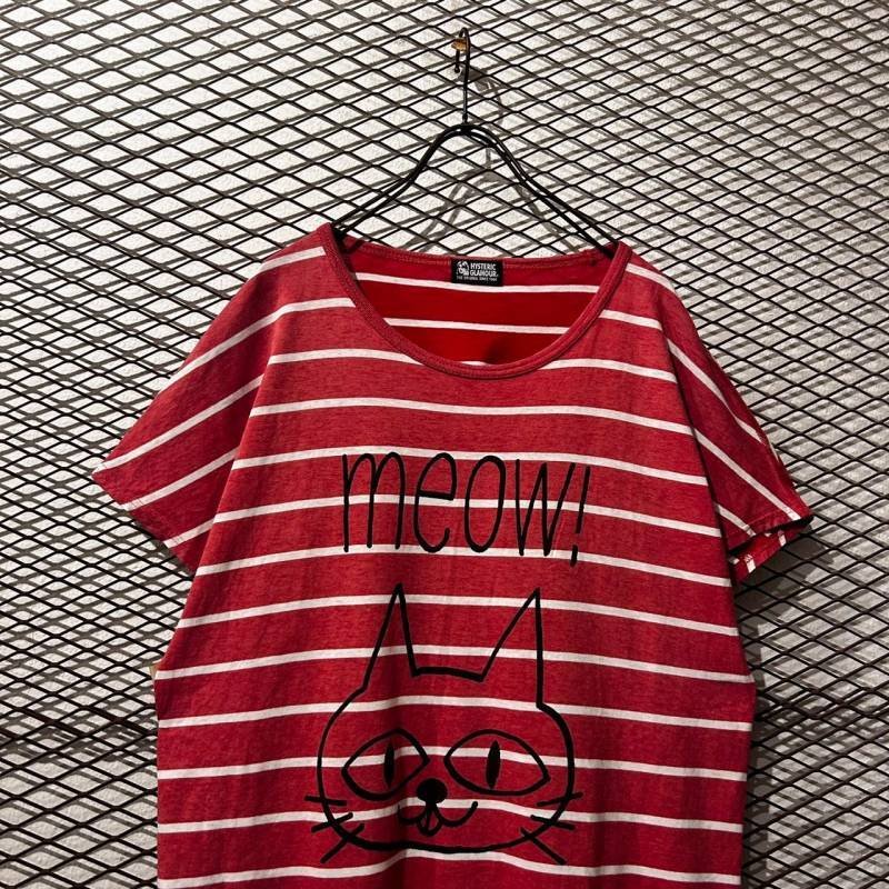 画像2: HYSTERIC GLAMOUR - "meow!" Border Tee