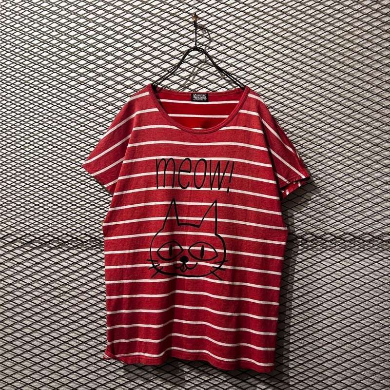 画像1: HYSTERIC GLAMOUR - "meow!" Border Tee