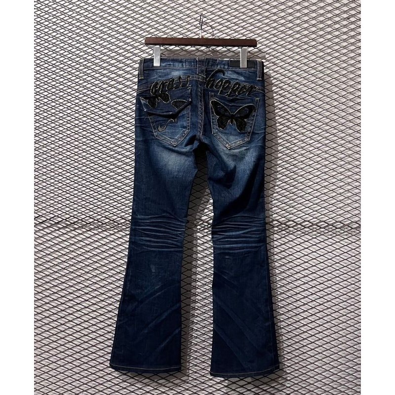 画像1: GRASS HOPPER - Butterfly Flared Denim Pants