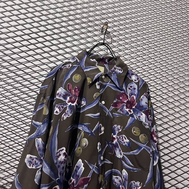 画像2: Used - Flower Pattern Rayon Shirt