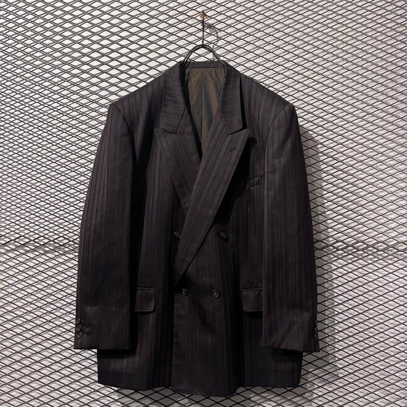 画像2: renoma - Stripe 4B Double Tailored Setup (Brown)