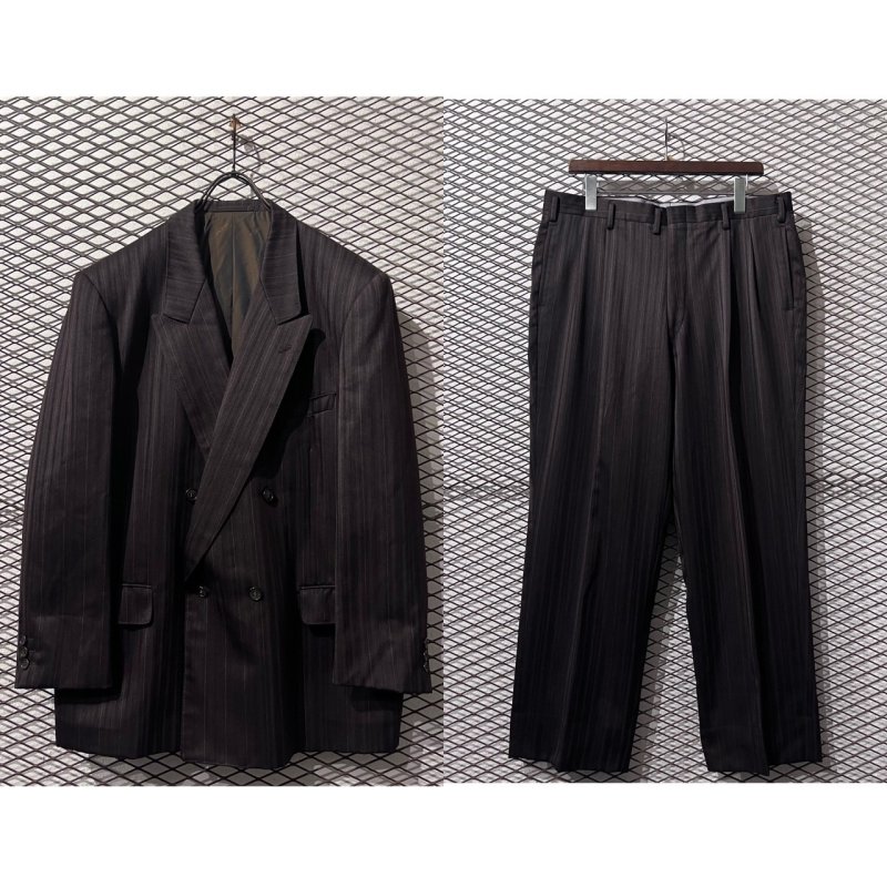 画像1: renoma - Stripe 4B Double Tailored Setup (Brown)