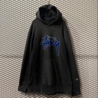 STUSSY × Champion - R/W Logo Hoodie (BORO)