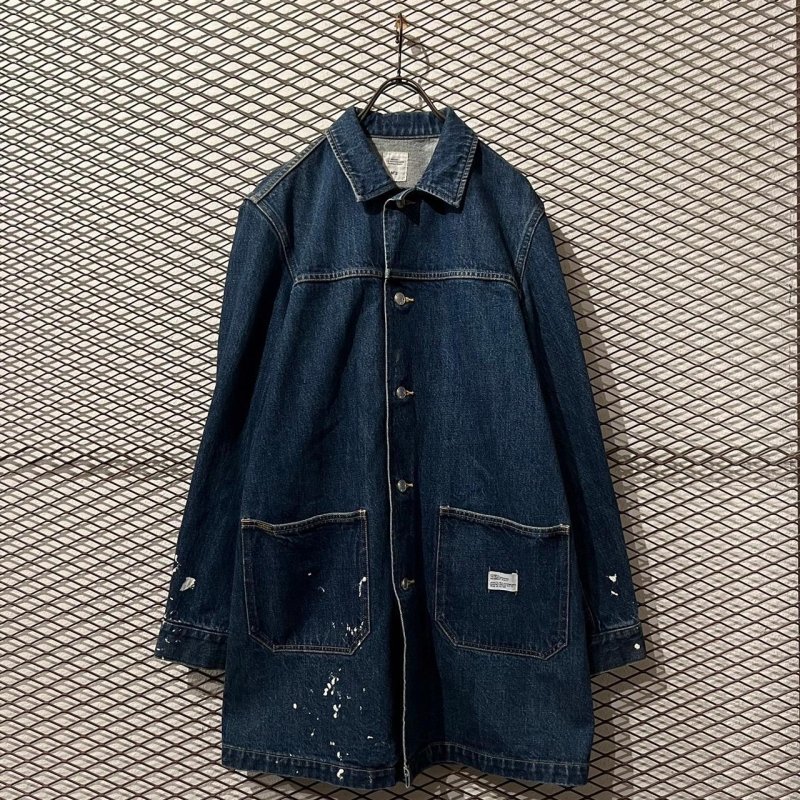 画像1: BEDWIN - Painted Denim Shop Coat