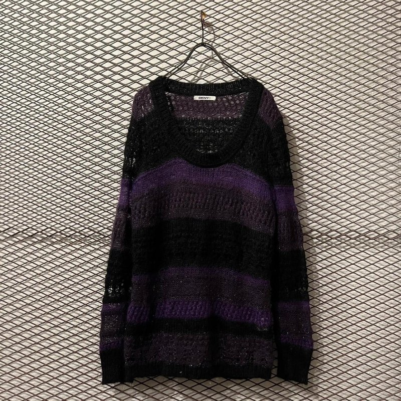 画像1: DKNY - Border Mohair Blend Knit