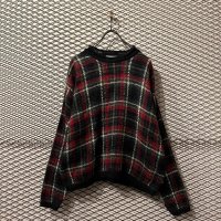 Used - Tartan Check Mohair Blend Knit