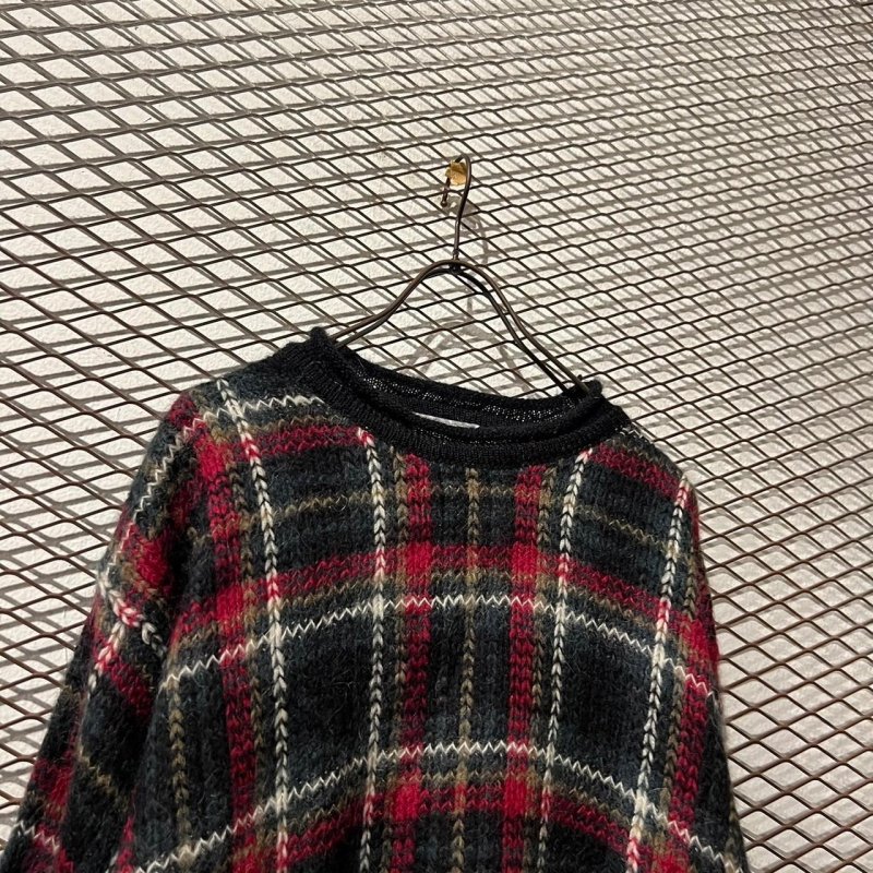 画像2: Used - Tartan Check Mohair Blend Knit