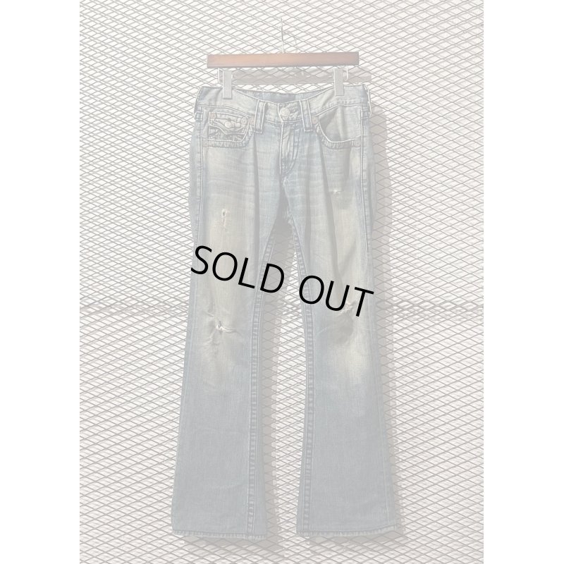 画像1: TRUE RELIGION - Damaged Flare Denim Pants