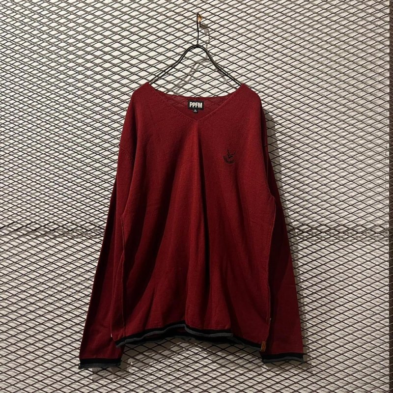 画像1: PPFM - Inside-out V-neck Knit