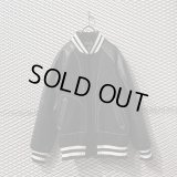 BAL - Leather Switching Embroidered Stadium Jacket