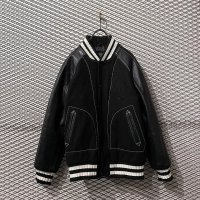 BAL - Leather Switching Embroidered Stadium Jacket