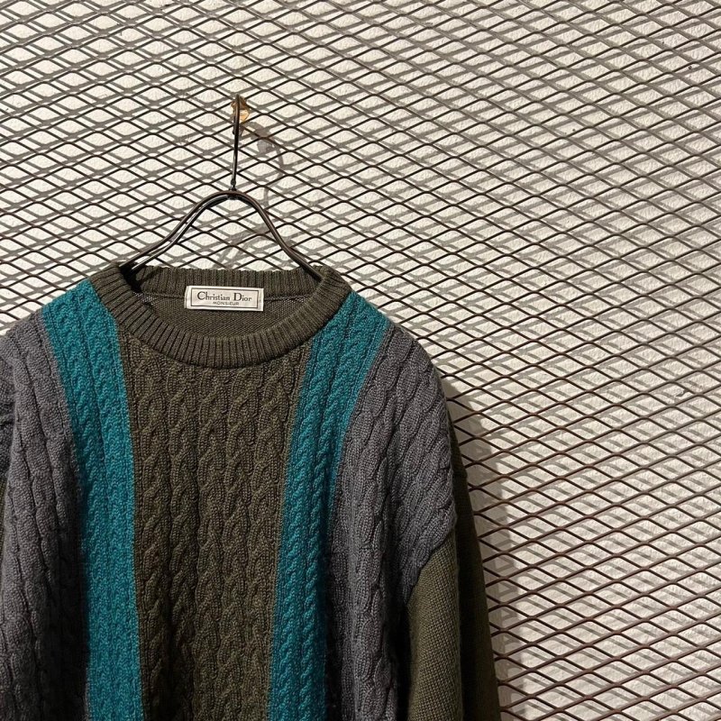 画像3: Christian Dior - 90's Switching Cable knit