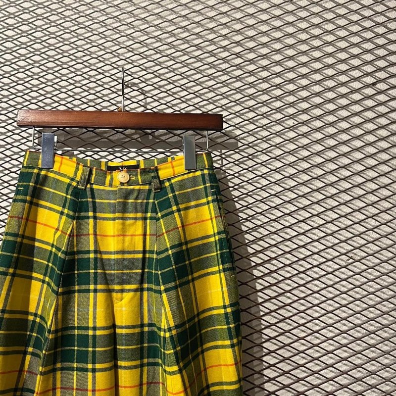 画像2: Y's - 90's 3D Cutting Check Pants (BORO)