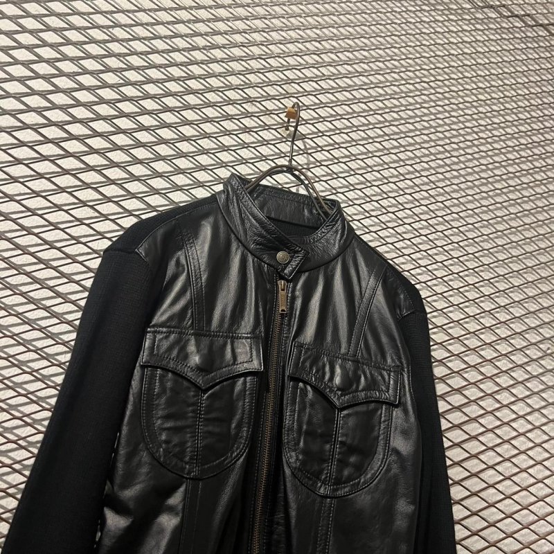 画像2: HYSTERICS - Cow Leather × Knit Zip-up Jacket