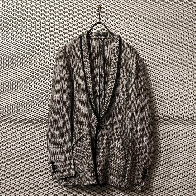 画像1: HELMUT LANG - Herringbone Shawl Collar Jacket 