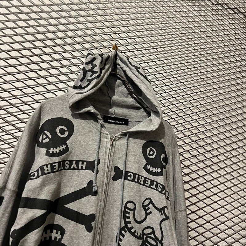 画像2: HYSTERIC GLAMOUR - 90's Bones & Hearts Zip-Up Hoodie