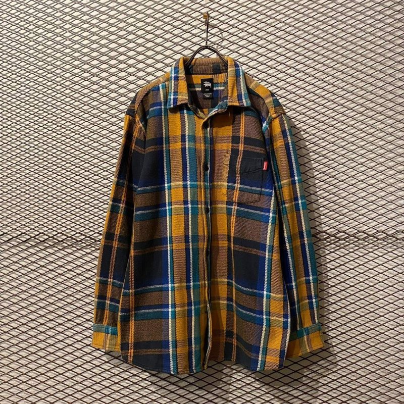 画像1: STUSSY - 00's Heavy Flannel Check Shirt