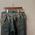 画像6: balance wear design - Fringe Docking Wide Denim Pants