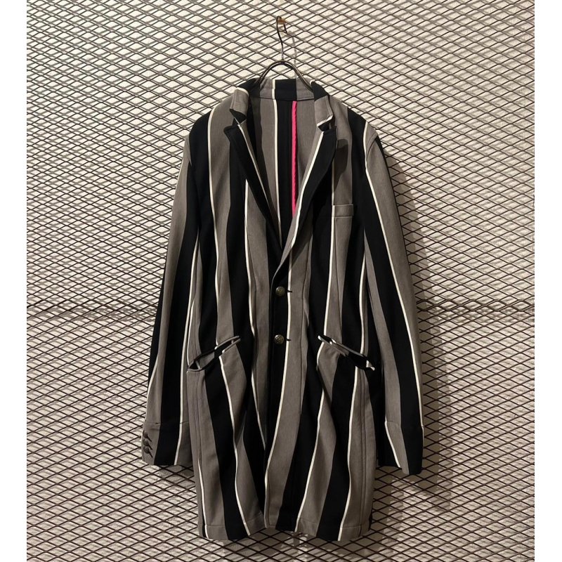 画像1: PPFM - Striped Long Tailored Jacket